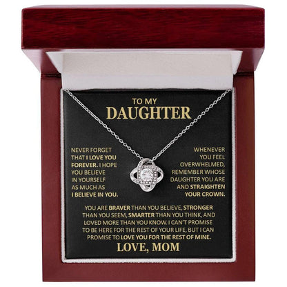 💖 To My Daughter | Necklace with Love Knot